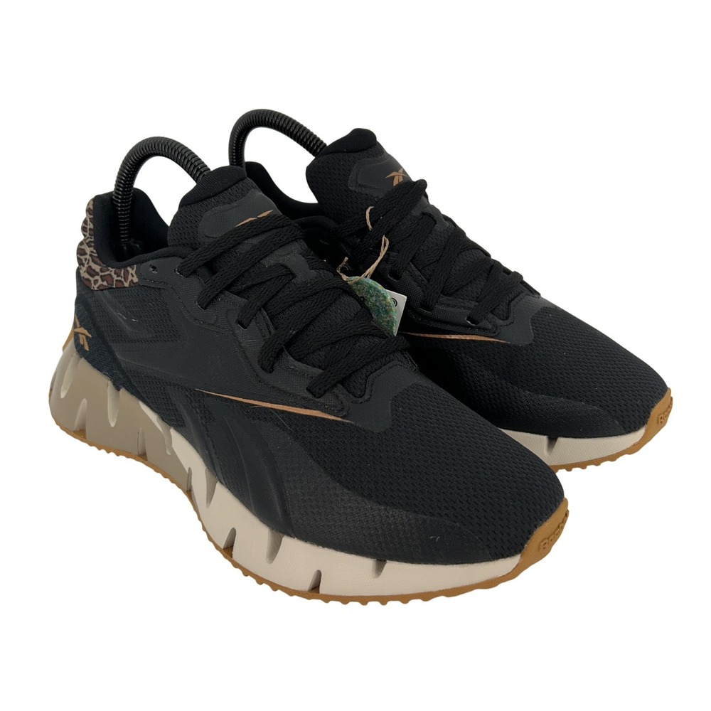 Reebok Zig Dynamica 4 Shoes Womens Size 7.5 Black Leopard Running Comfort Mesh